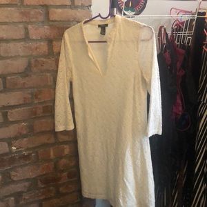 Off white 3/4 sleeve dress